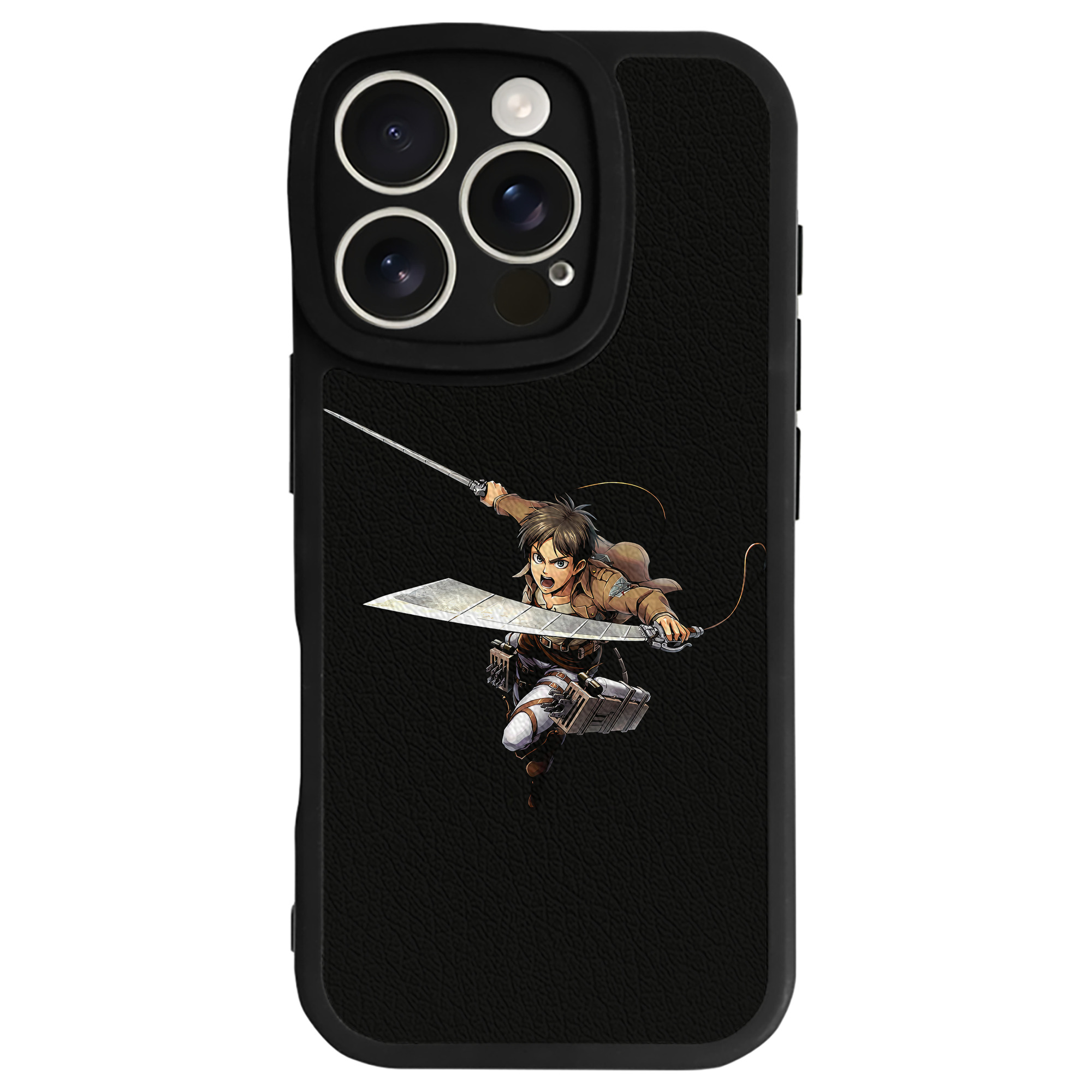 （画像用） 進撃の巨人 エレン･イェーガー Attack on Titan Eren Jäger 【iPhone 16シリーズ対応】シリコンスマホケース（レザー調） 材質：シリコン